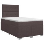vidaXL Posteľ boxspring s matracom Tmavohnedá 120 x 190 cm Látka – Obrázok 2