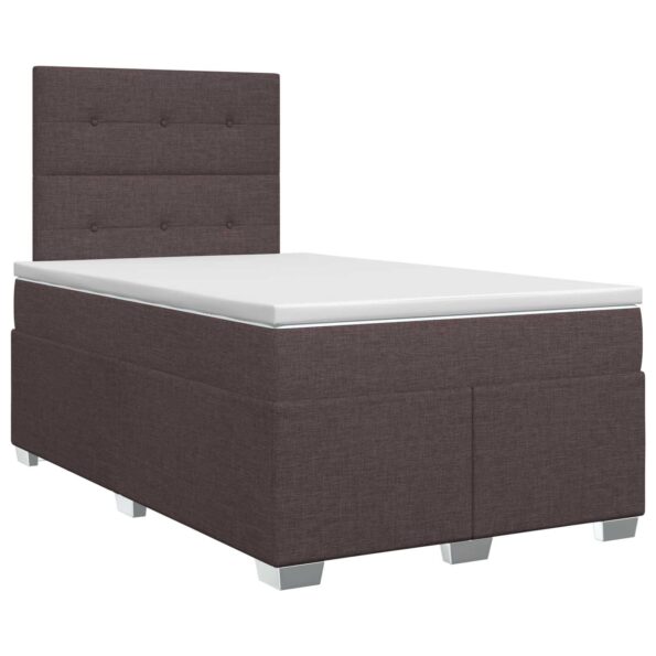 vidaXL Posteľ boxspring s matracom Tmavohnedá 120 x 190 cm Látka – Obrázok 2