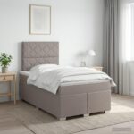 vidaXL Posteľ boxspring s matracom Sivohnedá 120 x 190 cm Látka