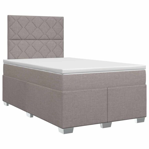 vidaXL Posteľ boxspring s matracom Sivohnedá 120 x 190 cm Látka – Obrázok 2