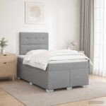 vidaXL Posteľ boxspring s matracom Svetlosivá 120 x 200 cm Látka