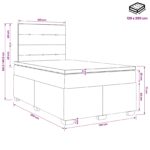 vidaXL Posteľ boxspring s matracom Svetlosivá 120 x 200 cm Látka – Obrázok 11