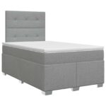 vidaXL Posteľ boxspring s matracom Svetlosivá 120 x 200 cm Látka – Obrázok 2