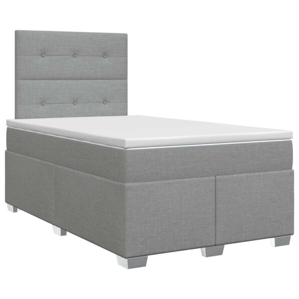 vidaXL Posteľ boxspring s matracom Svetlosivá 120 x 200 cm Látka – Obrázok 2