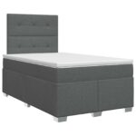 vidaXL Posteľ boxspring s matracom Tmavosivá 120 x 200 cm Látka – Obrázok 2