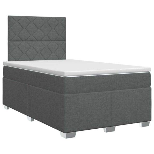 vidaXL Posteľ boxspring s matracom Tmavosivá 120 x 200 cm Látka – Obrázok 2