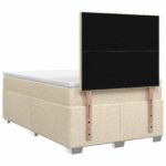 vidaXL Posteľ boxspring s matracom Krémová 120 x 200 cm Látka – Obrázok 8