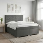 vidaXL Posteľ boxspring s matracom Tmavosivá 140 x 200 cm Látka
