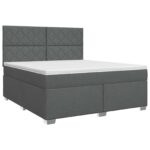 vidaXL Posteľ boxspring s matracom Tmavosivá 160 x 200 cm Látka – Obrázok 2