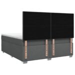 vidaXL Posteľ boxspring s matracom Tmavosivá 160 x 200 cm Látka – Obrázok 8