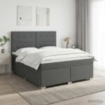 vidaXL Posteľ boxspring s matracom Tmavosivá 180 x 200 cm Látka