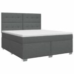 vidaXL Posteľ boxspring s matracom Tmavosivá 180 x 200 cm Látka – Obrázok 2