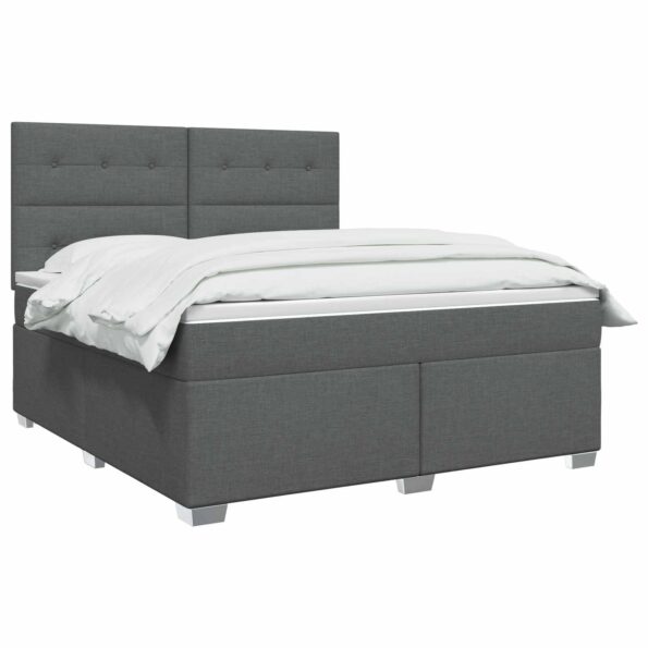 vidaXL Posteľ boxspring s matracom Tmavosivá 180 x 200 cm Látka – Obrázok 3