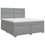 vidaXL Posteľ boxspring s matracom Svetlosivá 180 x 200 cm Látka – Obrázok 2