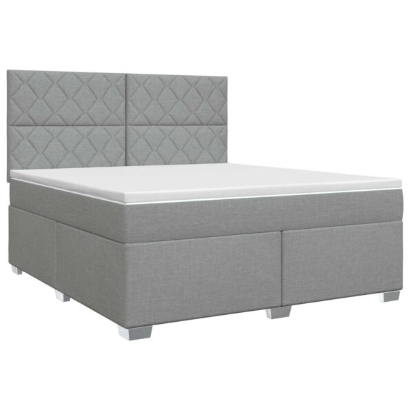 vidaXL Posteľ boxspring s matracom Svetlosivá 180 x 200 cm Látka – Obrázok 2
