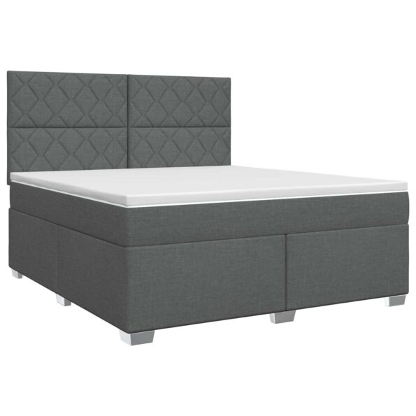 vidaXL Posteľ boxspring s matracom Tmavosivá 180 x 200 cm Látka – Obrázok 2