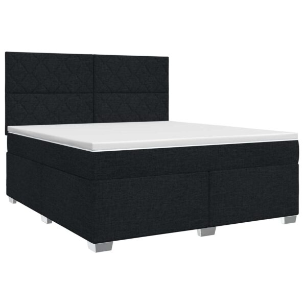 vidaXL Posteľ boxspring s matracom Čierna 180 x 200 cm Látka – Obrázok 2