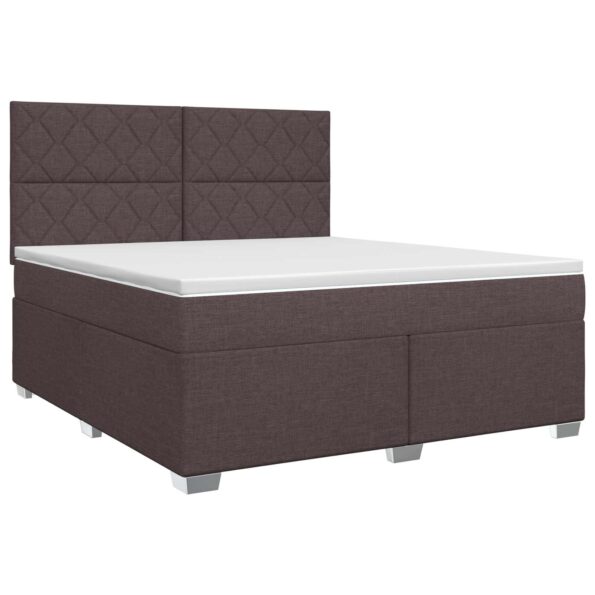 vidaXL Posteľ boxspring s matracom Tmavohnedá 180 x 200 cm Látka – Obrázok 2