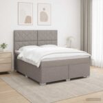 vidaXL Posteľ boxspring s matracom Sivohnedá 180 x 200 cm Látka