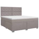 vidaXL Posteľ boxspring s matracom Sivohnedá 180 x 200 cm Látka – Obrázok 2