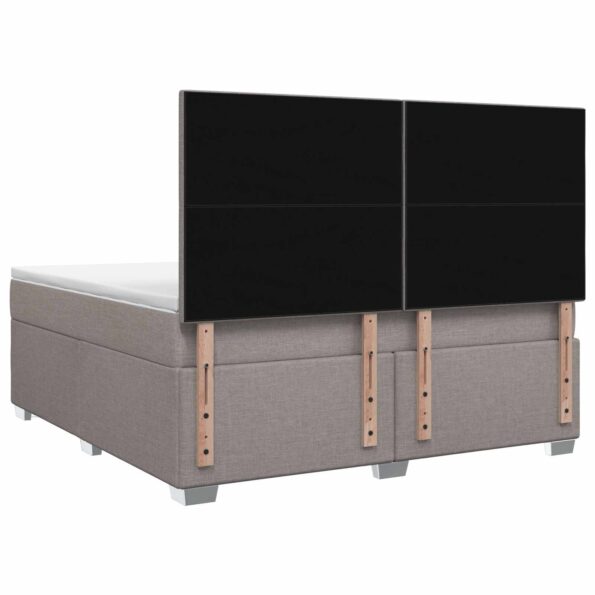 vidaXL Posteľ boxspring s matracom Sivohnedá 180 x 200 cm Látka – Obrázok 8