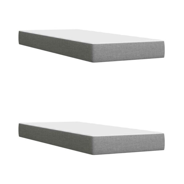 vidaXL Posteľ boxspring s matracom Svetlosivá 200 x 200 cm Látka – Obrázok 6