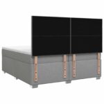 vidaXL Posteľ boxspring s matracom Svetlosivá 200 x 200 cm Látka – Obrázok 8