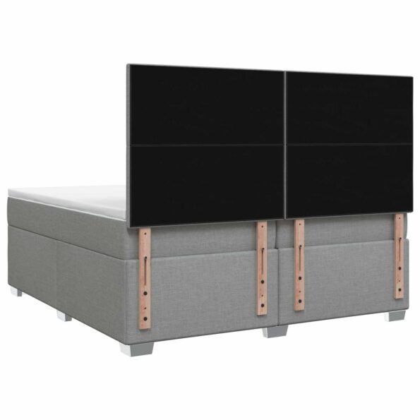 vidaXL Posteľ boxspring s matracom Svetlosivá 200 x 200 cm Látka – Obrázok 8