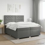 vidaXL Posteľ boxspring s matracom Tmavosivá 200 x 200 cm Látka