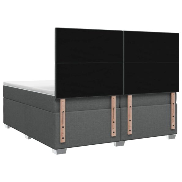 vidaXL Posteľ boxspring s matracom Tmavosivá 200 x 200 cm Látka – Obrázok 8