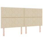 vidaXL Posteľ boxspring s matracom Krémová 200 x 200 cm Látka – Obrázok 4
