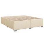 vidaXL Posteľ boxspring s matracom Krémová 200 x 200 cm Látka – Obrázok 5