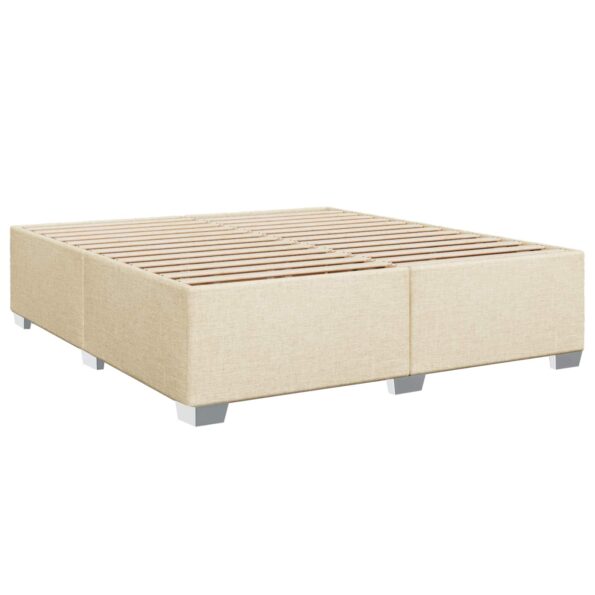vidaXL Posteľ boxspring s matracom Krémová 200 x 200 cm Látka – Obrázok 5