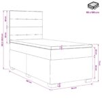 vidaXL Posteľ boxspring s matracom Tmavosivá Jednoduchý Látka – Obrázok 11