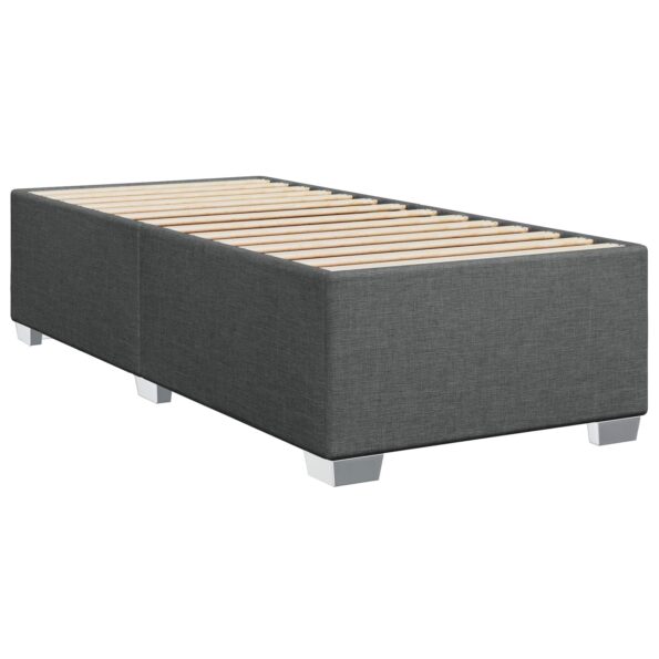 vidaXL Posteľ boxspring s matracom Tmavosivá Jednoduchý Látka – Obrázok 5