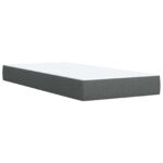 vidaXL Posteľ boxspring s matracom Tmavosivá Jednoduchý Látka – Obrázok 6