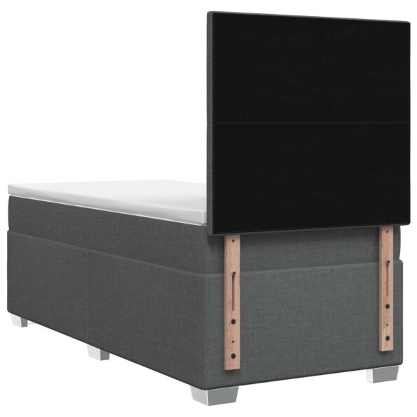 vidaXL Posteľ boxspring s matracom Tmavosivá Jednoduchý Látka – Obrázok 8