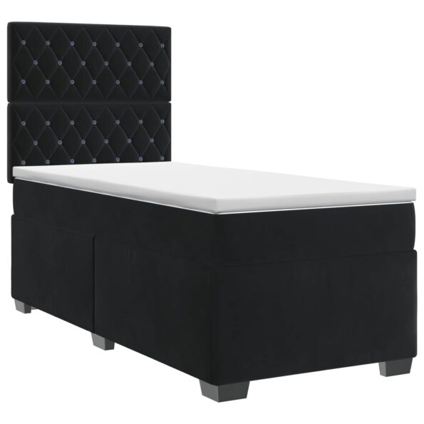 vidaXL Posteľ boxspring s matracom Čierna 80 x 200 cm Zamat – Obrázok 2