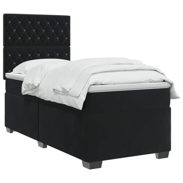 vidaXL Posteľ boxspring s matracom Čierna 80 x 200 cm Zamat – Obrázok 3
