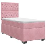 vidaXL Posteľ boxspring s matracom Ružová 80 x 200 cm Zamat – Obrázok 2