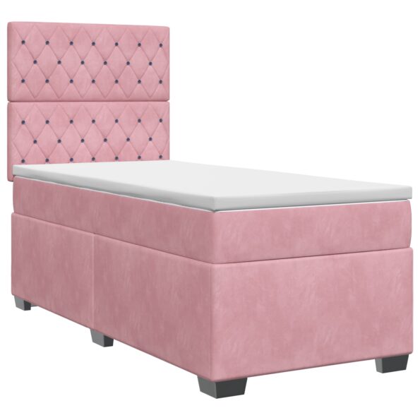 vidaXL Posteľ boxspring s matracom Ružová 80 x 200 cm Zamat – Obrázok 2