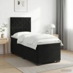 vidaXL Posteľ boxspring s matracom Čierna 80 x 200 cm Zamat