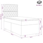 vidaXL Posteľ boxspring s matracom Modrá 90 x 190 cm Zamat – Obrázok 11