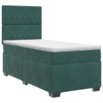 vidaXL Posteľ boxspring s matracom Tmavozelená 90 x 200 cm Zamat – Obrázok 2