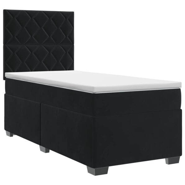 vidaXL Posteľ boxspring s matracom Čierna 90 x 200 cm Zamat – Obrázok 2