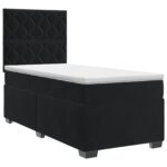 vidaXL Posteľ boxspring s matracom Čierna 100 x 200 cm Zamat – Obrázok 2