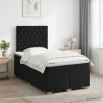 vidaXL Posteľ boxspring s matracom Čierna 120 x 190 cm Zamat