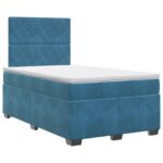 vidaXL Posteľ boxspring s matracom Modrá 120 x 190 cm Zamat – Obrázok 2