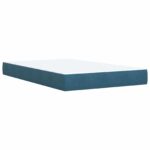 vidaXL Posteľ boxspring s matracom Modrá 120 x 190 cm Zamat – Obrázok 6
