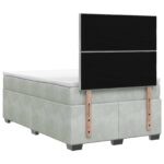 vidaXL Posteľ boxspring s matracom Svetlosivá 120 x 190 cm Zamat – Obrázok 8